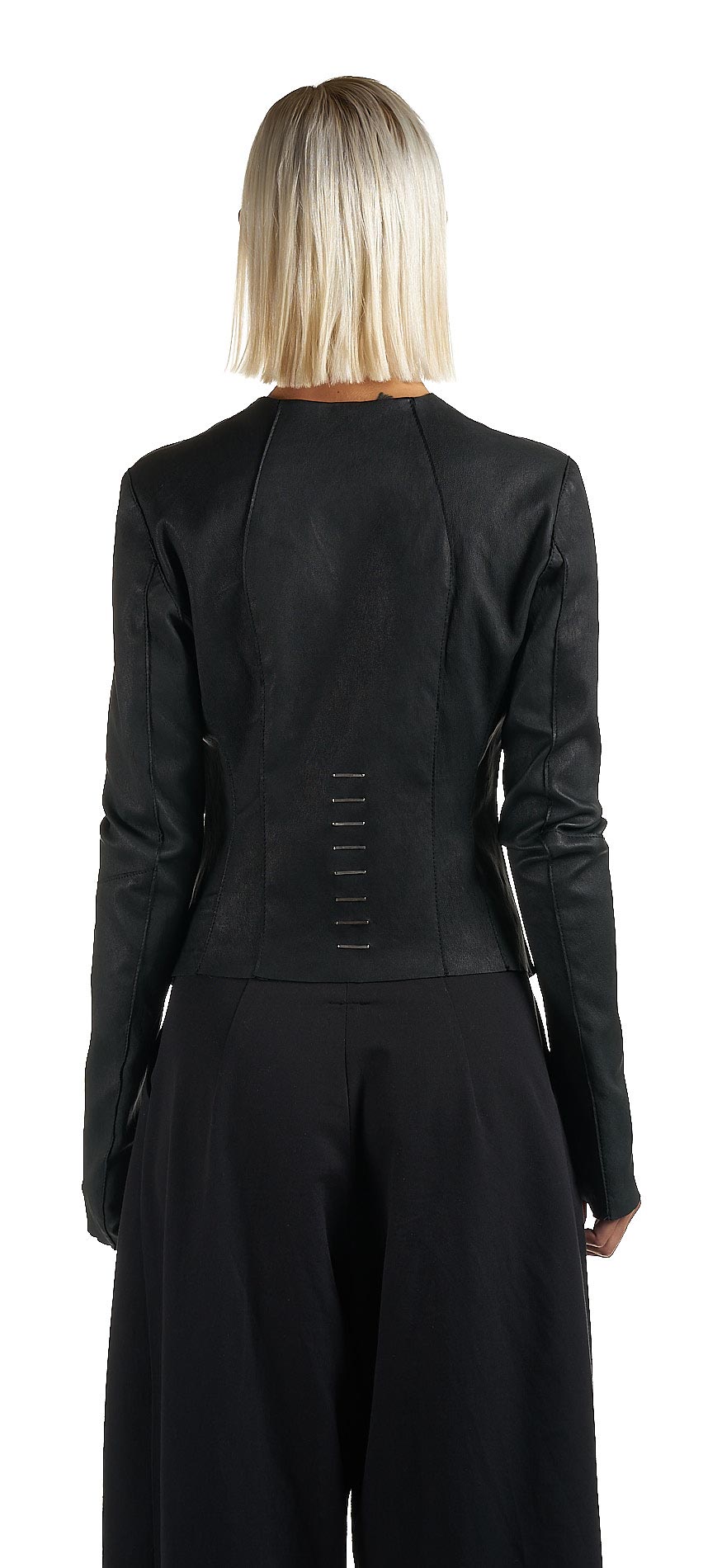 DANIELE BASTA LEATHER AND SILVER JACKET 